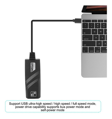Placa De Rede Gigabit Superspeed Tipo-c Para Gigabit Etherne