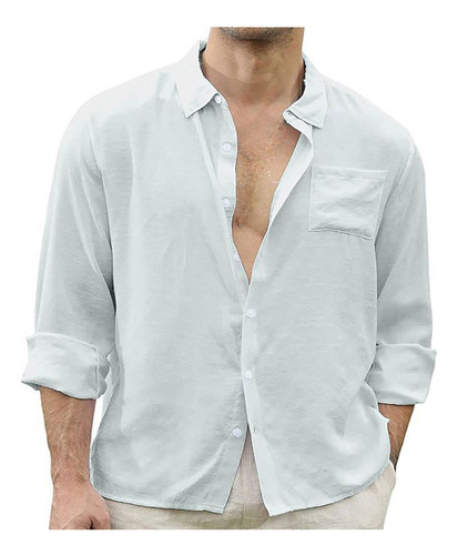 Camisa Para Hombre Con Botones De Primavera, Manga Larga, Cu