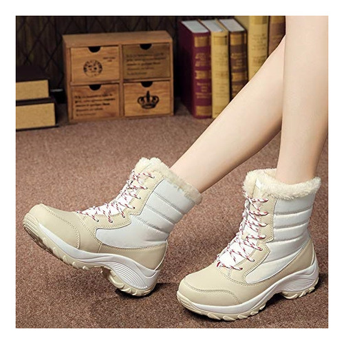 Botas De Nieve De Invierno De Mujer Impermeables Y Abrigadas