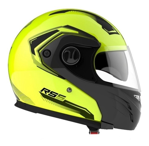 Casco para moto modular Hawk RS5 Vector  amarillo fluo brillante talle XL 