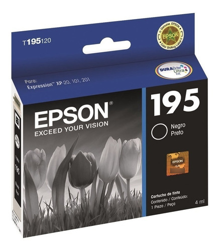 La Plata! Epson T195 Negro 195  Xp 211 201 Original 4ml!