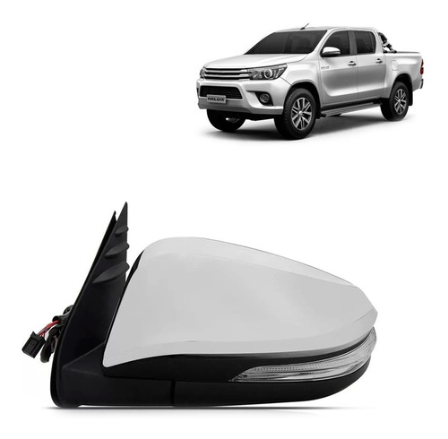 Retrovisor Hilux Srv 2016 18 2017 Cromado Eletrico Com Pisca