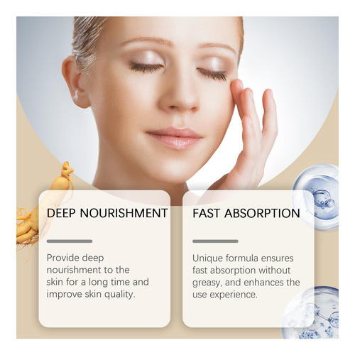 Crema Rejuvenecedora De Ginseng, Humectante Y Revitalizante