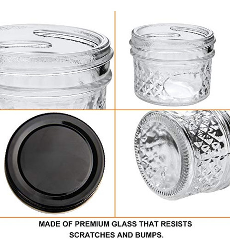 Tarros De Vidrio De 4 Oz Con Tapas, Negros, Para Caviar,