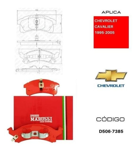 Pastillas Delanteras Frenos Chevrolet Cavalier 1995-2005