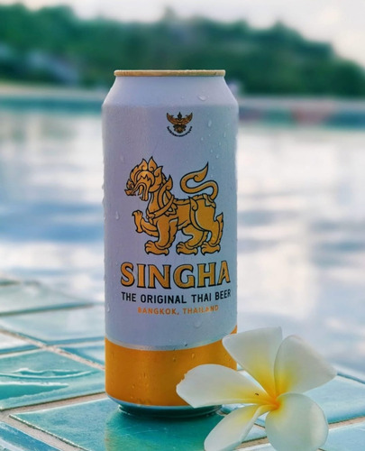 6 Latas De Cerveza Singha Lager Importada Thailandia
