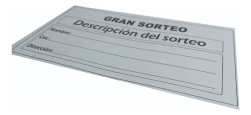 1000 Papeletas Sorteo 10x5,5 Supermercado O Promoción Urna
