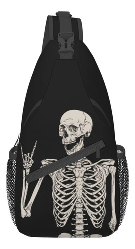 Pwakvom Funny Skull Sling Bag Crossbody Sling Mochila Viaje 