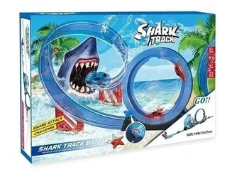 Pista Shark Track Doble Vuelta Auto Super Tiburón 360 Grados
