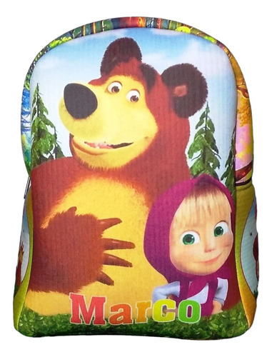 Mochila Infantil Personalizada Masha Y El Oso