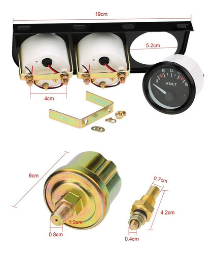Kit Electrónico De Doble Calibre, 52 Mm, Presión De Aceite,
