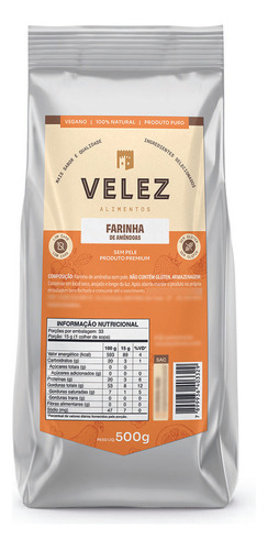 Vélez Amêndoas descascadas farinha de pura sem pele premium 100% natural 500g