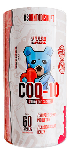 Coenzima Q10 Under Labz Coq10 200mg Suplemento 60 Cáps
