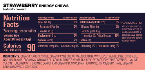 Gomita Running Gu Energy Energy Chews Strawberry Caja 12 Pz Color Chews-Strawberry