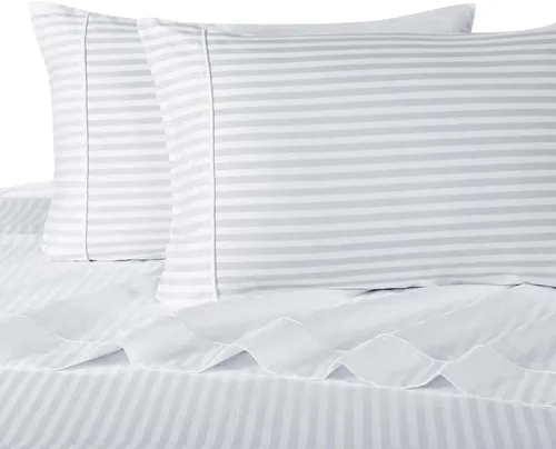 comprar Juego De Sábanas 300 Hilos Doble Algodón  Sateen Stripe 
