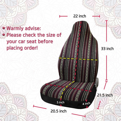 Funda De Asiento Delantera Con Rayas Universal De Coche Suv