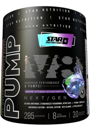 Super Pre Entreno Pump V8 X 30 Servicios Star Nutricion