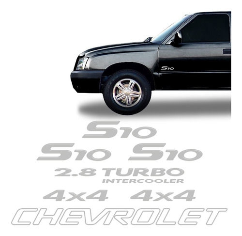 Kit 5 Emblemas/adesivos Chevrolet, S10, 2.8 Turbo Até 2005