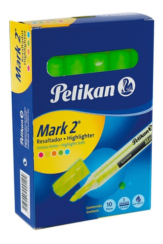 Resaltador Pelikan Mark2 Verde Caja *10 Unidades