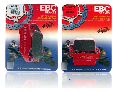 Pastillas De Freno Ebc Tt Juego Honda Xr 650 L 93-16