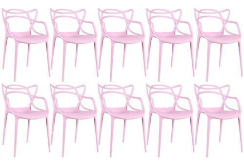 10  Cadeiras Allegra Cozinha Ana Maria Inmetro Colorida Cores Cor da estrutura da cadeira Rosa