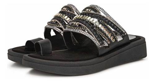 Sandalias Kalu Pu Liso Piedras Dama Mujer Viamo