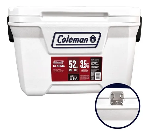 Caixa Térmica Coleman Lakeside 49l Branca Dobradiças Metal