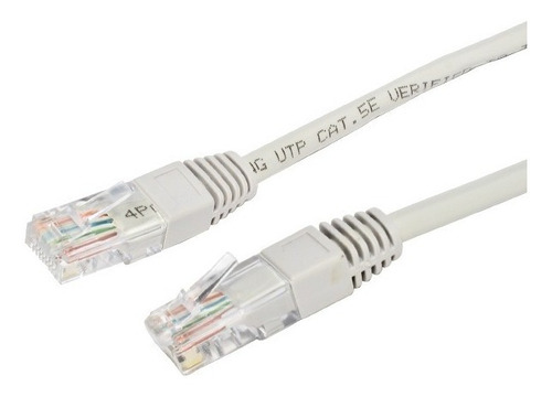 Cable De Red 5 Metros De Largo Con Conectores Rj45 Ethernet Utp Cat 5e 5m Lan Internet Ponchado De Fabrica