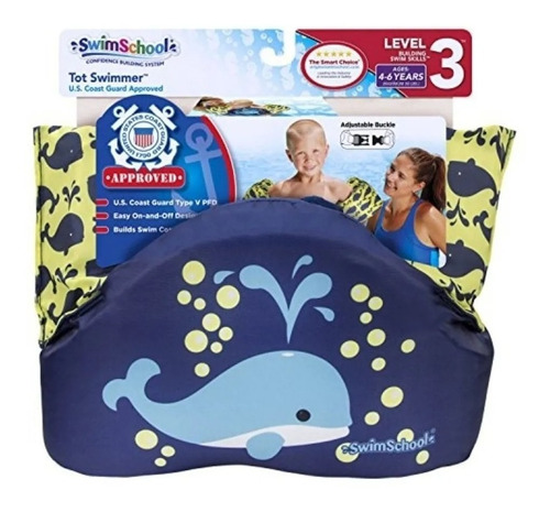 Chaleco Salvavidas Flotador Swimschool Azul Msi