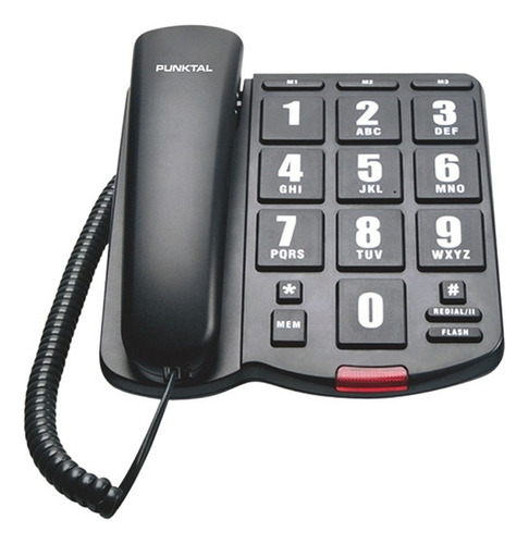 Telefono Fijo De Numeros Grandes Cableado Punktal Pk-ep3000