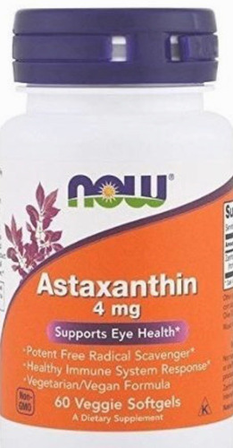 Astaxathina 4 Mg X 60 Caps. Now Foods Usa Oferta!!