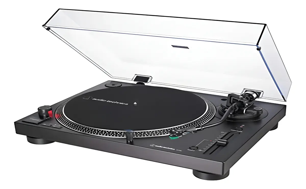 Toca Discos Audio-Technica Acionamento Direto Analógico e Digital AT-LP120XUSB-BK preto