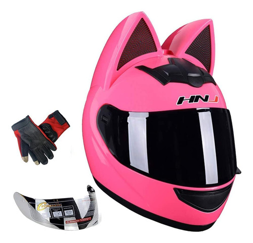 Casco De Motocicleta Con Orejas De Gato Casco De Cara