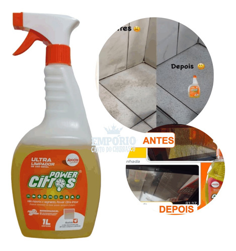 Power Citros Limpador Líquido 1lt Limpeza Pesada Grelha Inox