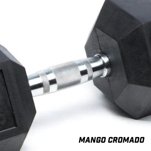 Mancuerna Hexagonal Ironside Hierro Fundido Engomado 27.5kg