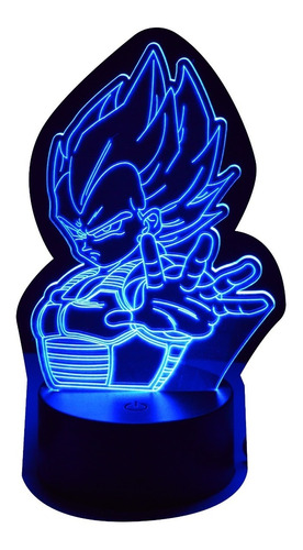 Vegeta Dbz Lámpara Led 7 Colores