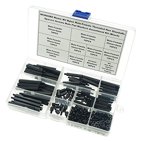 Separadores Hexagonales Roscados De Nailon Mcmaske M3, Kit T