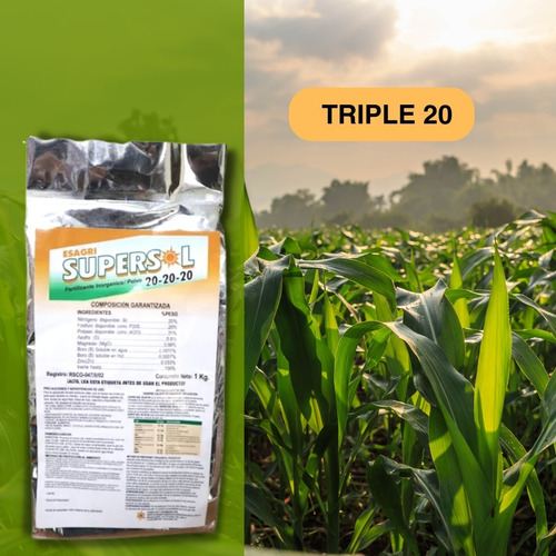 Fertilizante Triple 20 Soluble 1 Kg Desarrollo Y Floración