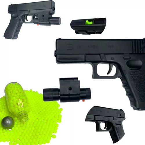 brinquedo arminha glock lança bolinha de gel premium - Escorrega o