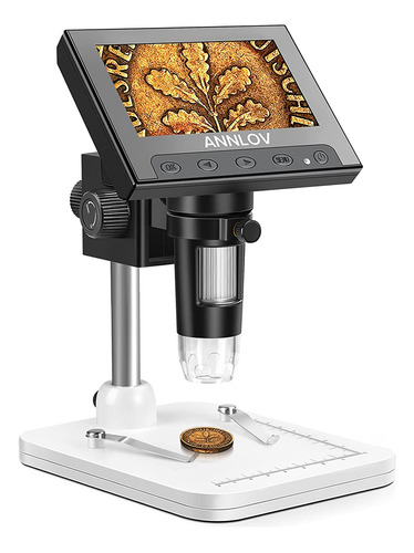 Annlov - Microscopio Digital Lcd De 4.3 Pulgadas, Aumento De