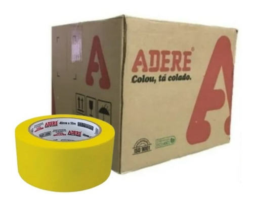 Fita Crepe Automotiva 48mmx40m Amarela Adere Caixa C/ 36 Un