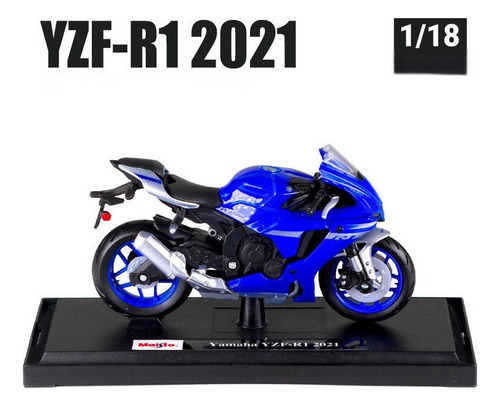 Mz 1:18 Yamaha 2021 Yzf-r1 Motocicleta De Aleación Azul