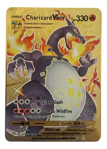 Charizard Vmax Shiny - Carta Pokemon De Metal - Escorrega o Preço