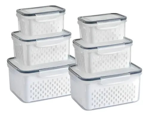 Conjunto Organizador De Geladeira Potes Herméticos Alimentos
