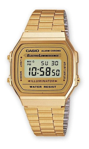 Imagen 1 de 4 de Reloj Casio Retro Dorado Unisex Original A-168wg-9w 