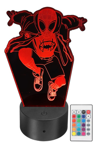 Lámpara Led Spiderman Miles Morales Acrílico Personalizada