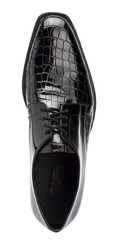 Imagen 6 de 6 de Zapatos Vestir Croco Con Cinto Autobrillo Eco Cuero Import