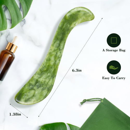 Herramienta De Masaje Gua Sha Con Piedra De Jade Tabla Guash