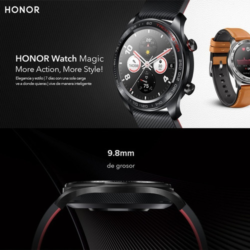 Smartband Honor Watch Magic Display De 1.2 Con Correa De Silicona Color Negro Y Caja Color Meteorite Black Meteorite Black Negro