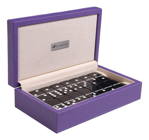 Silverman & Co Double 6 Gran Juego De Dominó Negro Case